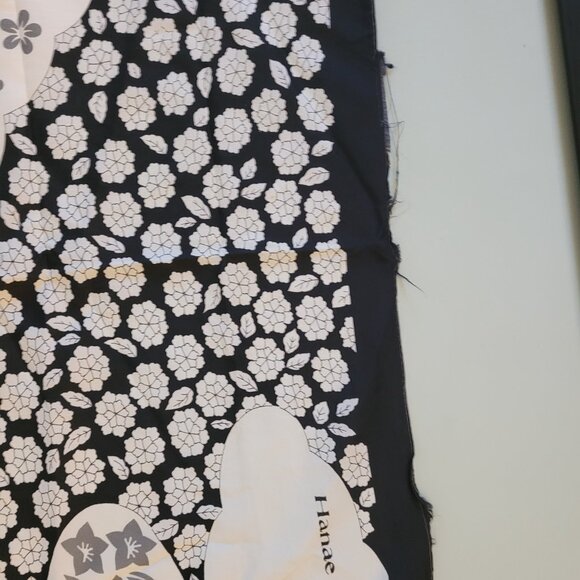 Hanae Mori Vintage Handkerchief Scarf Set Blue Black Japanese Designer AS-IS - Picture 6 of 6